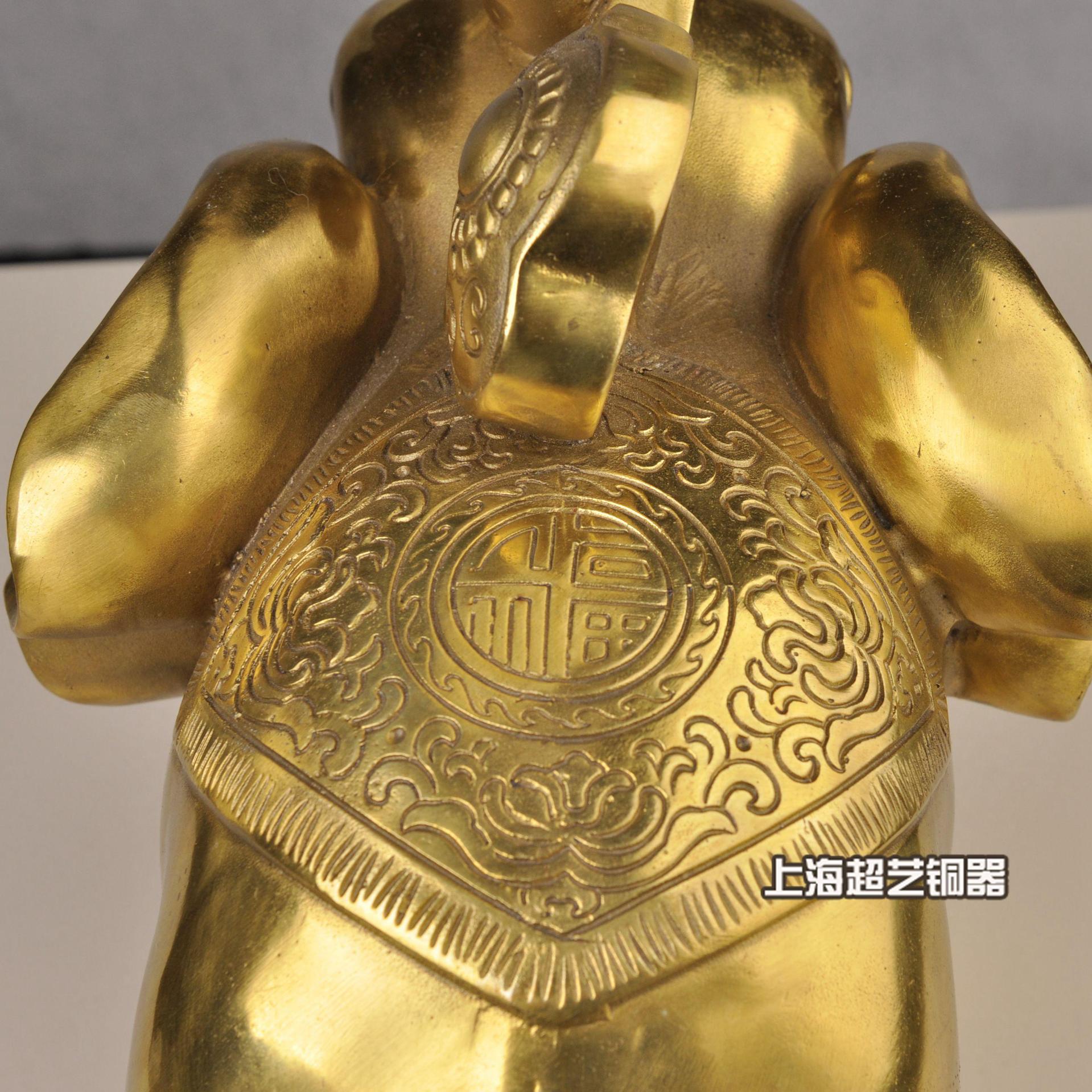开光纯铜大象摆件一对铜象摆设风水家居饰品金属工艺品生产批发