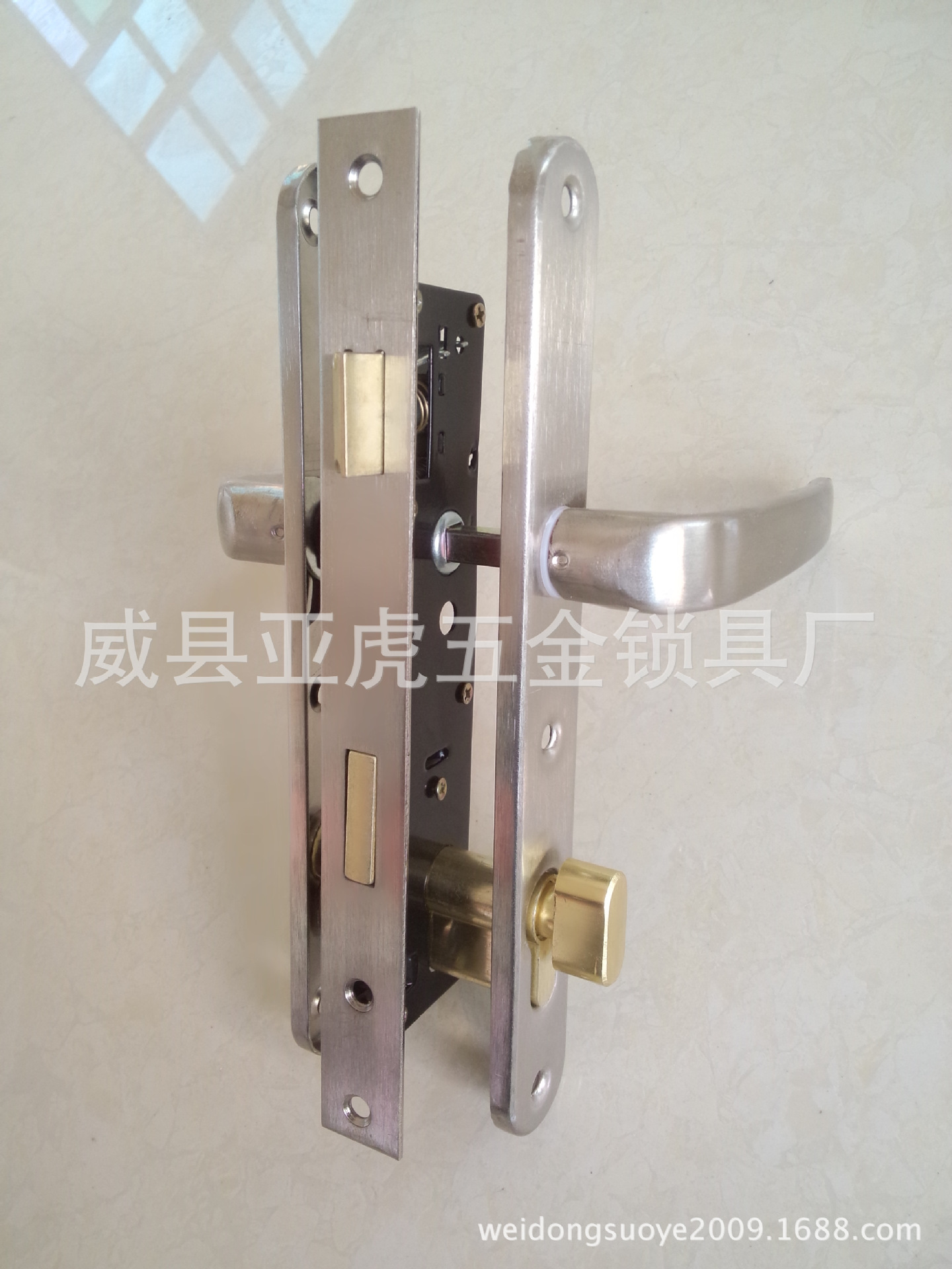 50铝合金执手锁 双面执手锁 豪华不锈钢门锁