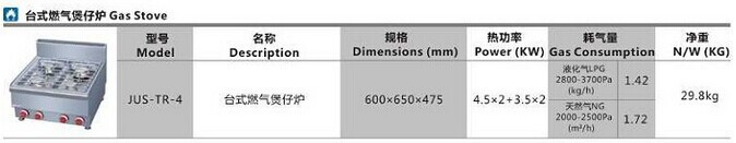 Guangdong Jiasite new manufacturers supply JUS-TR-4 600 type four gas pot furnace