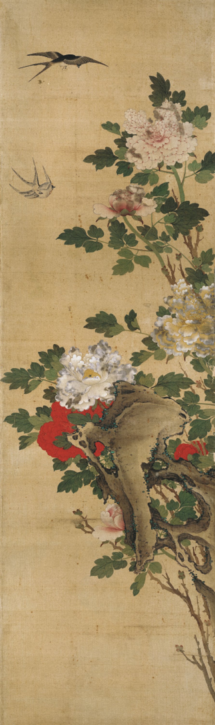 266-483MB 陈枚-四季花鸟图屏-1