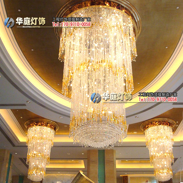 大型豪华别墅工程吊灯具酒店大堂水晶灯售楼大厅会所店铺饭店灯