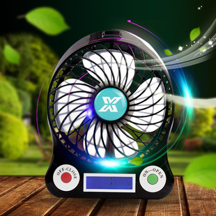 鑫魔王便携式充电usb风扇带屏显 学生宿舍桌面静音小风扇手持迷你