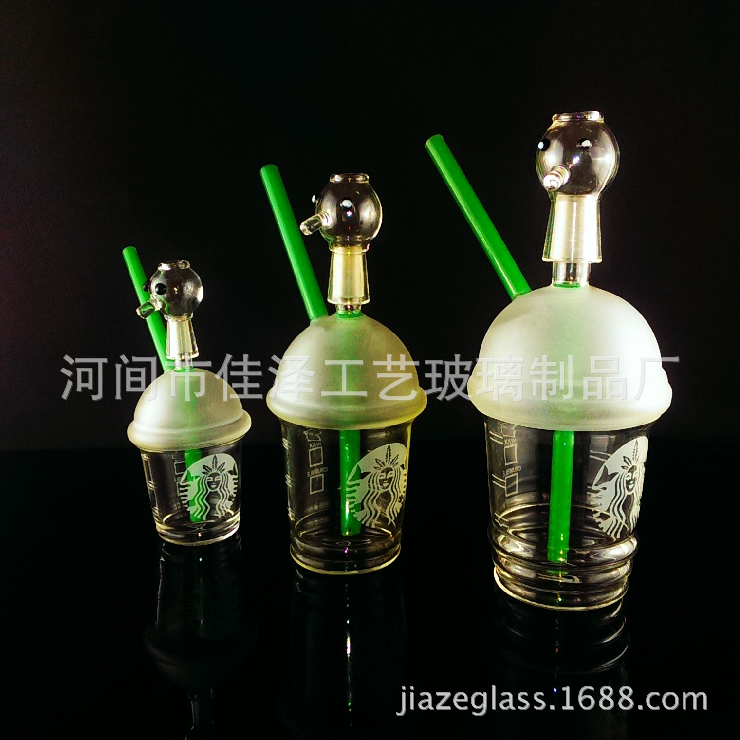 厂家生产玻璃烟枪 glass bong 星巴克烟枪