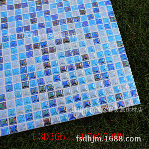 300×300mm幻彩水蓝色背景砖 耐脏背景瓷砖 瓷砖 抛晶砖 tiles