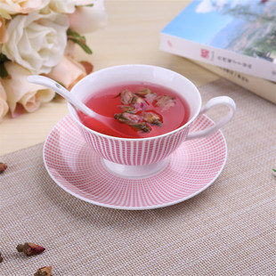 小清新 外贸咖啡杯碟 精美陶瓷花茶杯碟套装 英式田园下午茶茶具