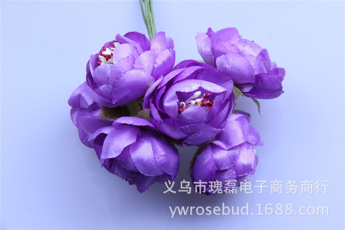 纯色小清新仿真花之带芯山茶花纯手工高仿真布花家居摆饰道具8062