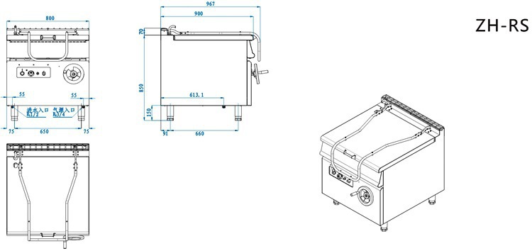 ZH-RS 000000006 gas tilting pan