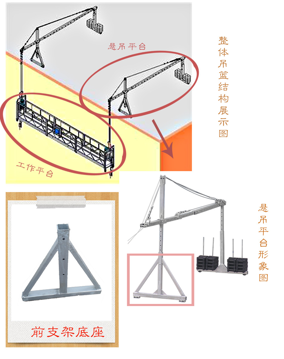 电动吊篮悬吊平台 前支架底座