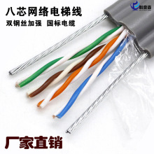 隨行網絡電梯網線雙鋼絲監控網線無氧銅八芯平行電梯電纜