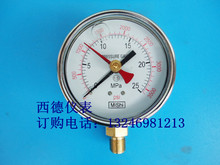 優質100MM徑向0－25MPA耐震雙指針記憶型壓力表，雙指針耐震