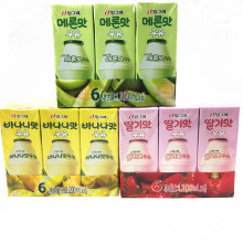 韓國進口牛奶 賓格瑞哈密瓜草莓味水果香蕉牛奶250ml 果汁牛奶