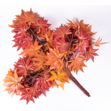 仿真楓葉 人造假樹枝 秋紅楓樹葉仿真楓葉枝綠植造型雞爪楓葉枝