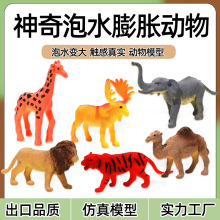 泡水變大仿真動物模型大象老虎獅子長頸鹿泡水膨脹動物兒童玩具