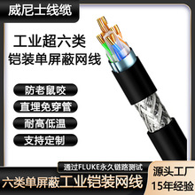 礦用通信電纜免穿管耐高低溫室外網線防鼠咬超六類單屏蔽鎧裝網線