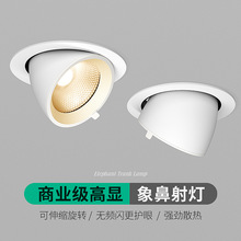 COB象鼻燈led洗牆射燈嵌入式天花燈家用可調角度防眩筒燈店鋪商用