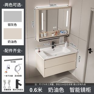 組合陶瓷盆一體盆洗漱台洗手盆洗臉盆櫃衛生間簡約多層實木浴室櫃
