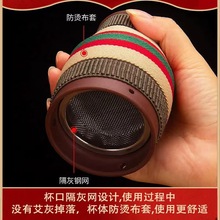 紫砂艾灸罐陶瓷刮痧罐艾灸盒子多功能熱敷罐隨身灸艾灸杯廠家批發