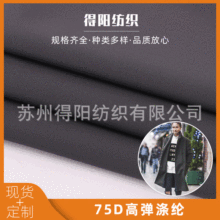 75D滌綸彈力布料 梭織高彈休閑服運動服外套棉服羽絨服面料