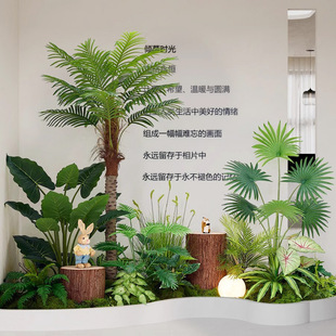 仿真植物組合套裝商場櫥窗落地大型假樹盆景裝飾擺件仿真綠植造景