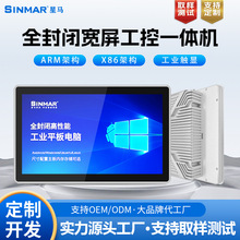 定制星馬內外嵌入工業平板電腦抗干擾機櫃控制觸摸工業工控一體機