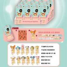 跨境趴趴托腮手辦動物天使娃娃動物模型車載擺件手機裝飾玩偶公仔