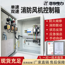 風機控制箱消防DC24V單雙速排煙380V三相電機啟停雙電源配電控箱