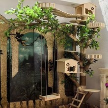貓爬架貓窩一體貓咪玩具逗貓解悶自嗨耐磨不屑實木貓抓柱貓抓板