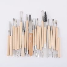 陶藝鐳絲工具 22件套木質軟陶泥泥塑粘土工具套裝現貨批發廠家直