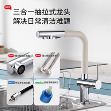 紐珀起跑器三合一水槽水龍頭廚房洗菜盆抽拉龍頭多功能凈水龍頭