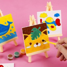 特價爆款 兒童DIY塗鴉畫板套裝純棉帆布丙烯顏料畫架畫筆直接作畫
