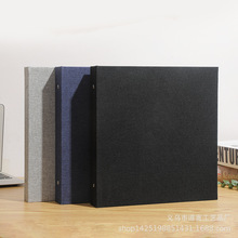 跨境麻布面自粘覆膜內環相冊家庭影集DIY粘貼式手工集郵相冊