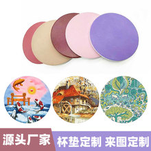 創意杯墊批發diy陶瓷吸水杯墊 防滑隔熱墊印刷l圖案ogo軟木杯子墊