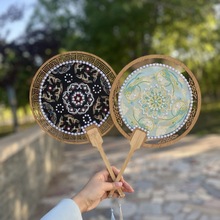 宋錦珍珠扇diy材料包國風古風團扇團建伴手禮漢服秀河扇沙龍活動