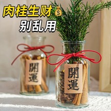 肉桂生財裝飾新房發財喬遷之喜客廳卧室辦公室招財玻璃瓶香薰擺件