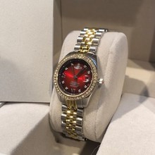 西太后手表新款玫紅碎冰藍鋼帶小表盤石英腕表鋼帶女表火龍果色