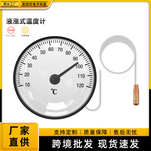 高精度便攜式室內家用0°—120°指針液漲式帶探頭水溫計溫度計