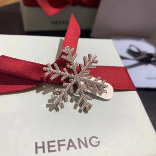 新品HEFANG何方純銀雪花胸針小眾輕奢女情人節禮物廠家一件代發