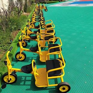 幼兒園幼教兒童三輪車腳踏車雙人寶寶單車小孩可帶戶外玩具童車