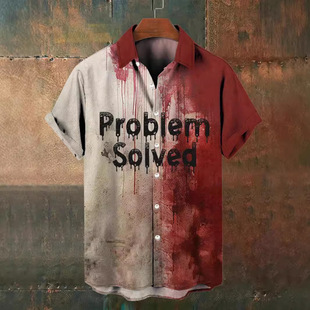 Bloody Problem Solved Halloween Print Hawaiian Shirt