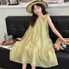 女童連衣裙夏季洋氣小女孩夏天蛋糕裙大童吊帶公主裙夏款兒童裙子