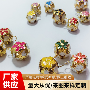 新款鐵質彩色鏤空鈴鐺DIY古風鑰匙扣手鏈包包掛件飾品配件