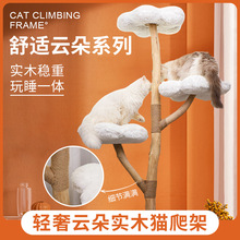 雲朵貓爬架大型貓樹跳台一體輕奢實木貓架子貓窩不占地貓舍