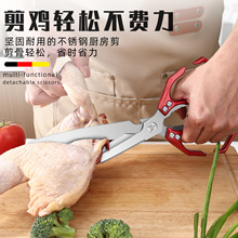 跨境批發不銹鋼家用廚房廚用剪刀多功能專用強力雞骨剪輔食大剪子