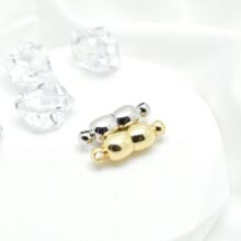 diy飾品配件  花生磁扣  光面銅鍍18k 葫蘆磁扣 項鏈鏈接扣