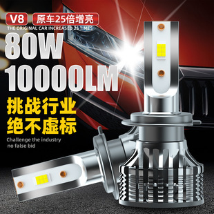 汽車led大燈12v通用內驅80Wled遠光前照燈H4H7H11汽車燈批發代發