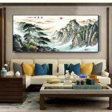 新中式國畫山水畫客廳書房掛畫酒店工裝畫中國風景壁畫背影裝飾畫