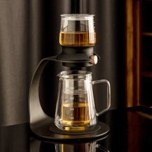 半自動沖茶器高檔現代玻璃耐高溫辦公室功夫茶具懶人泡茶神器禮品