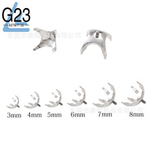 F136/G23鈦合金四爪空托圓形華子鋯石空托爪托螺紋爪DIY配件飾品