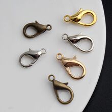 10/12mm保色合金龍蝦扣項鏈扣吊墜扣 diy古風飾品首飾鏈接材料