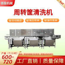 食品周轉箱全自動清洗機多功能高壓噴淋去油污洗框機隧道式清洗機
